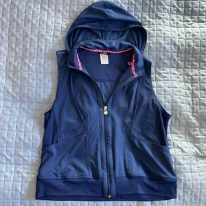 HeartSoul Zip Front Scrub Vest with Detachable Hood